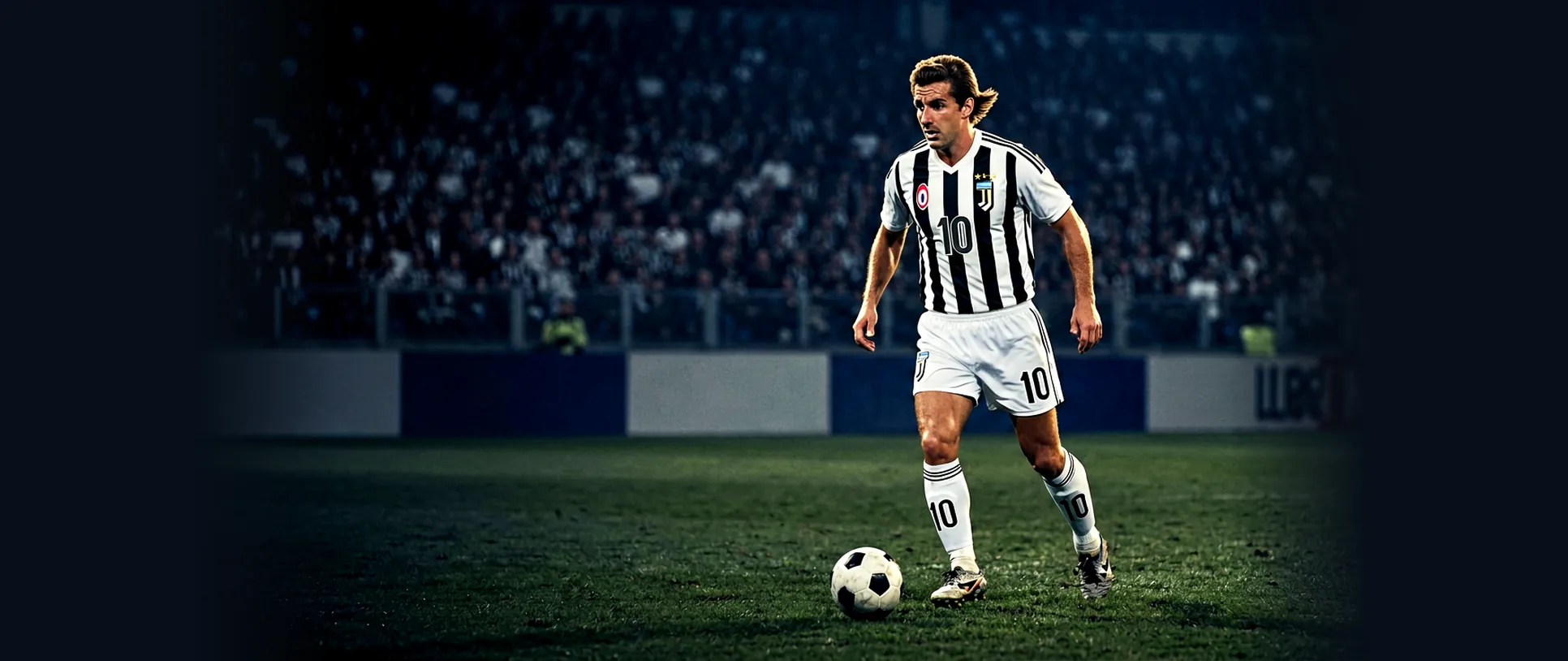 Illustration of Roberto Baggio in a Juventus shirt