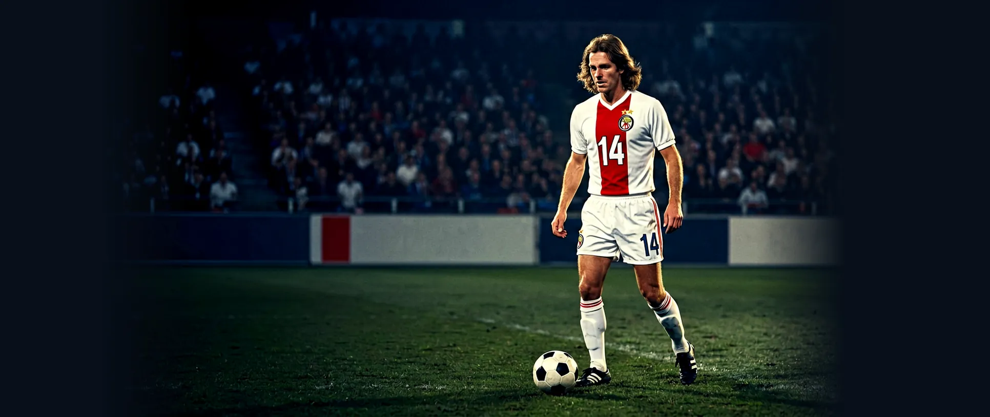 Illustration of Johan Cruyff in an Ajax shirt