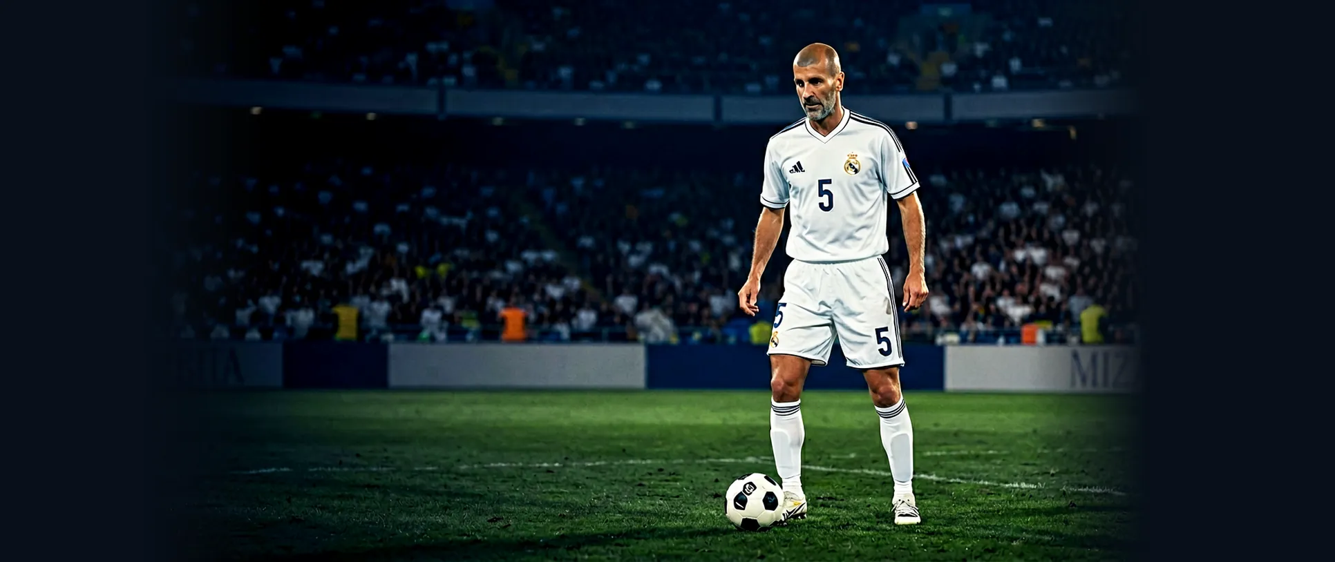 Illustration of Zinédine Zidane in a Real Madrid shirt